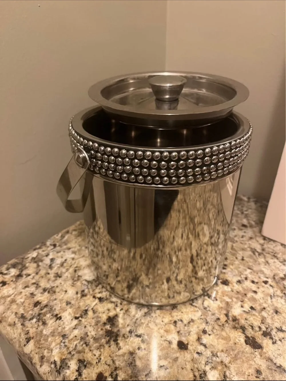 Cynthia Rowley Silver Stud-Trim Stainless Ice Bucket